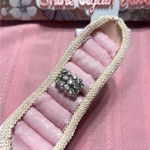 Sterling silver 3 row cz ring size 8